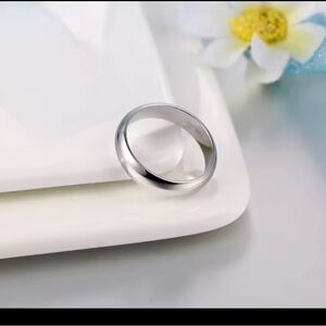 Solid Stainless Steel Rings White Gold color for Women and Men